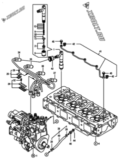  Двигатель Yanmar 4TNV84T-DSA01, узел -  Форсунка 