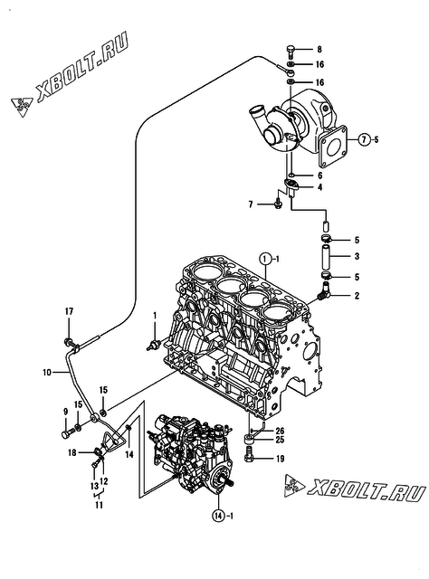  Система смазки двигателя Yanmar 4TNV84T-BGKM