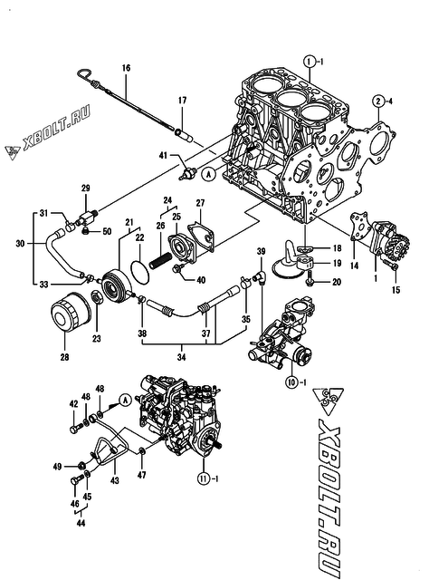  Система смазки двигателя Yanmar 3TNV88-BDLM