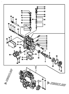  Двигатель Yanmar 3TNV70-HPGE, узел -  Топливный насос высокого давления (ТНВД) 