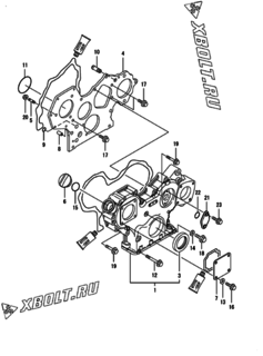 Двигатель Yanmar 4TNV84T-ZXLAN, узел -  Корпус редуктора 