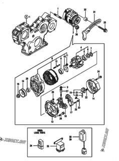  Двигатель Yanmar 3TNV88-BDSA, узел -  Генератор 