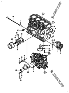  Двигатель Yanmar 4TNV88-BGMG, узел -  Система смазки 