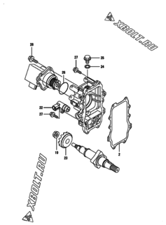 Двигатель Yanmar 4TNV98T-ZGGE, узел -  Регулятор оборотов 