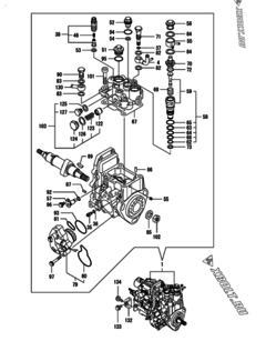  Двигатель Yanmar 3TNV82A-GGEC, узел -  Топливный насос высокого давления (ТНВД) 