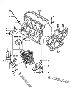  Двигатель Yanmar 4TNV98-GGE2, узел -  Система смазки 