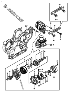  Двигатель Yanmar 4TNV98-GGE2, узел -  Генератор 