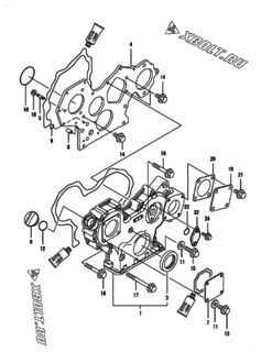  Двигатель Yanmar 4TNV84T-ZDSA2D, узел -  Корпус редуктора 
