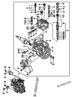  Двигатель Yanmar 4TNV94L-BVYU, узел -  Топливный насос высокого давления (ТНВД) 
