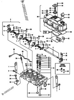  Двигатель Yanmar 3TNV82A-BDMHS, узел -  Головка блока цилиндров (ГБЦ) 