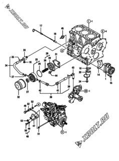 Двигатель Yanmar 3TNV82A-BDMHS, узел -  Система смазки 