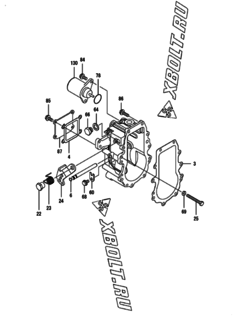  Двигатель Yanmar 3TNV82A-BDMHS, узел -  Регулятор оборотов 