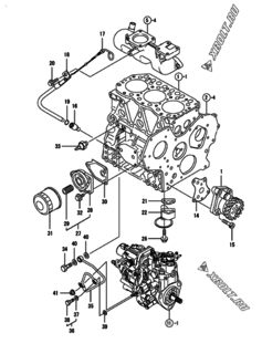  Двигатель Yanmar 3TNV82A-BPMS, узел -  Система смазки 