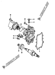 Двигатель Yanmar 4TNV98T-ZNDI, узел -  Регулятор оборотов 