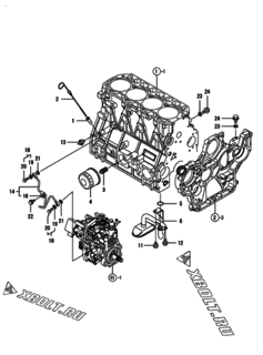  Двигатель Yanmar 4TNV98-ZGPGE, узел -  Система смазки 