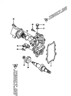  Двигатель Yanmar 4TNV98-ZGPGE, узел -  Регулятор оборотов 