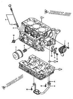  Двигатель Yanmar 3TNM68-HGEP, узел -  Система смазки 