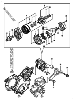  Двигатель Yanmar 3TNM68-HGEP, узел -  Генератор 