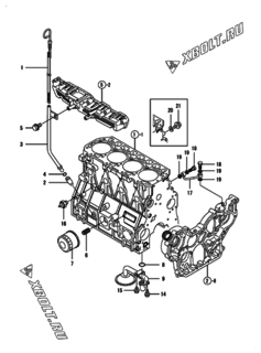 Двигатель Yanmar 4TNE98-BQLS, узел -  Система смазки 