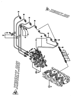  Двигатель Yanmar 4TNE98-BQLS, узел -  Форсунка 