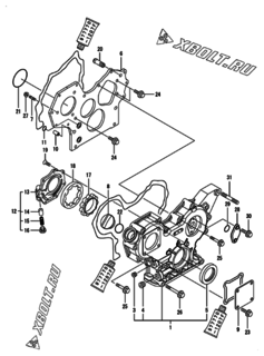  Двигатель Yanmar 3TNV84T-BGKM, узел -  Корпус редуктора 