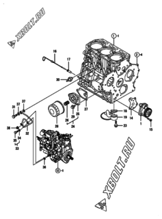  Двигатель Yanmar 3TNV88-BGKM, узел -  Система смазки 