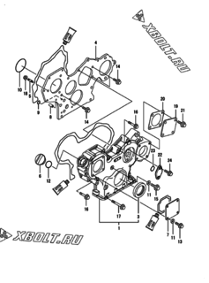  Двигатель Yanmar 3TNV88-BDVR, узел -  Корпус редуктора 