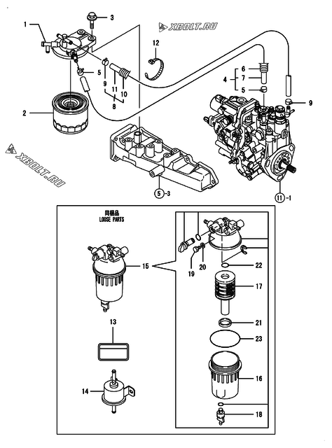  Топливопровод двигателя Yanmar 3TNV88-BDVR
