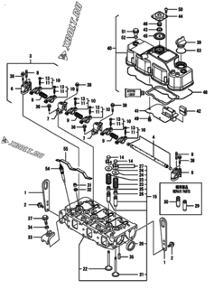  Двигатель Yanmar 3TNV82A-BDMW, узел -  Головка блока цилиндров (ГБЦ) 