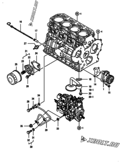  Двигатель Yanmar 4TNV88-BGNP, узел -  Система смазки 