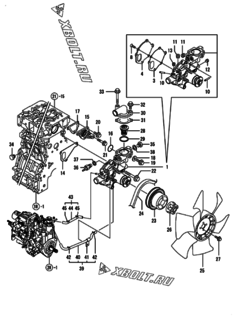  Двигатель Yanmar 4TNV88-BGNP, узел -  Система водяного охлаждения 