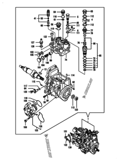  Двигатель Yanmar 4TNV88-BGNP, узел -  Топливный насос высокого давления (ТНВД) 