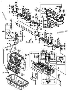  Двигатель Yanmar 4TNV98T-ZNHQ, узел -  Головка блока цилиндров (ГБЦ) 
