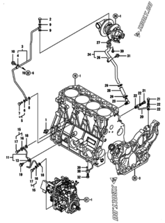  Двигатель Yanmar 4TNV98T-ZNHQ, узел -  Система смазки 