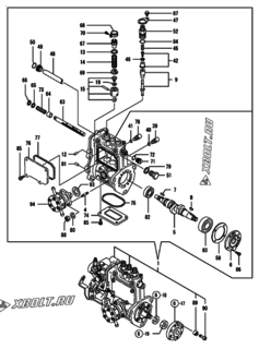  Двигатель Yanmar 3TNV76-XGZ, узел -  Топливный насос высокого давления (ТНВД) 