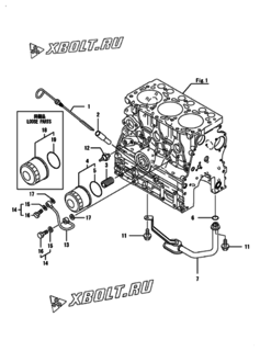  Двигатель Yanmar 3TNV76-XHT, узел -  Система смазки 