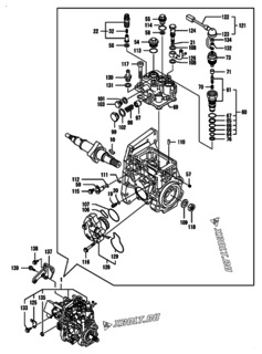  Двигатель Yanmar 4TNV98-ZWDB8U, узел -  Топливный насос высокого давления (ТНВД) 