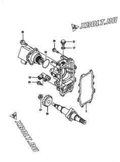  Двигатель Yanmar 4TNV98-ZWDB8U, узел -  Регулятор оборотов 