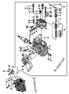 Двигатель Yanmar 4TNV98T-ZSLY, узел -  Топливный насос высокого давления (ТНВД) 