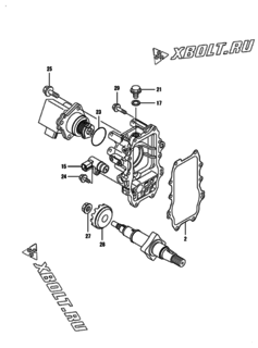  Двигатель Yanmar 4TNV98T-ZSLY, узел -  Регулятор оборотов 