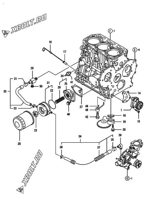  Система смазки двигателя Yanmar 3TNV84T-BMCU