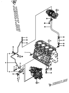  Двигатель Yanmar 4TNV84T-BPCU, узел -  Система смазки 