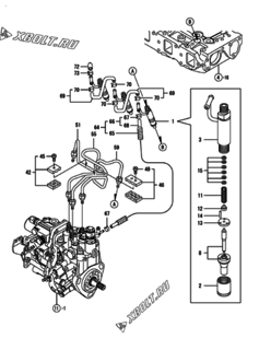  Двигатель Yanmar 3TNV82A-BMBB, узел -  Форсунка 