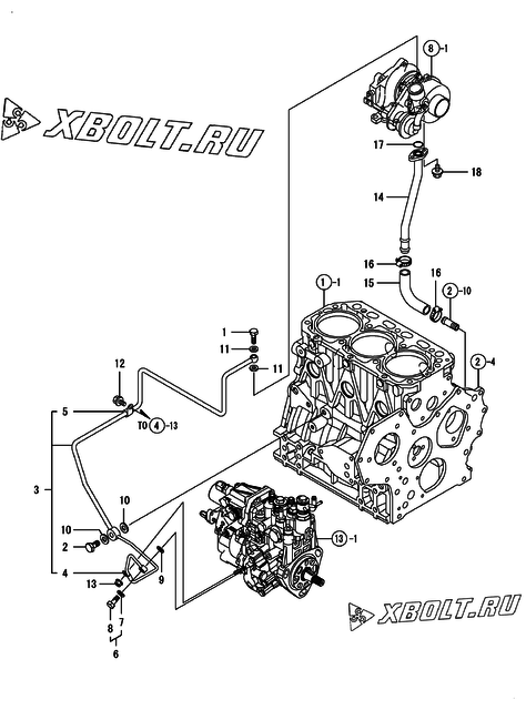  Система смазки двигателя Yanmar 3TNV84T-BMNK