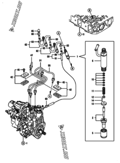  Двигатель Yanmar 3TNV84T-BMNK, узел -  Форсунка 