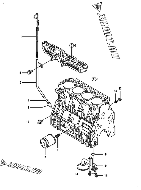  Система смазки двигателя Yanmar 4TNE92-POMD