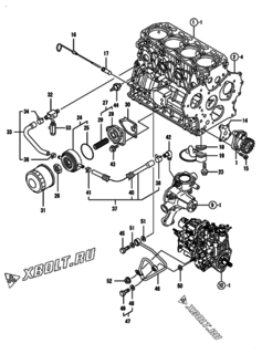  Двигатель Yanmar 4TNV88-BGKM, узел -  Система смазки 