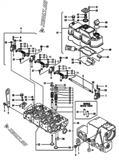  Двигатель Yanmar 3TNV88-XKMR, узел -  Головка блока цилиндров (ГБЦ) 