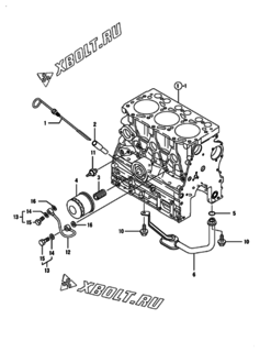  Двигатель Yanmar 3TNV76-GGK2, узел -  Система смазки 