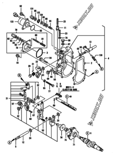  Двигатель Yanmar 3TNV76-GGK2, узел -  Регулятор оборотов 